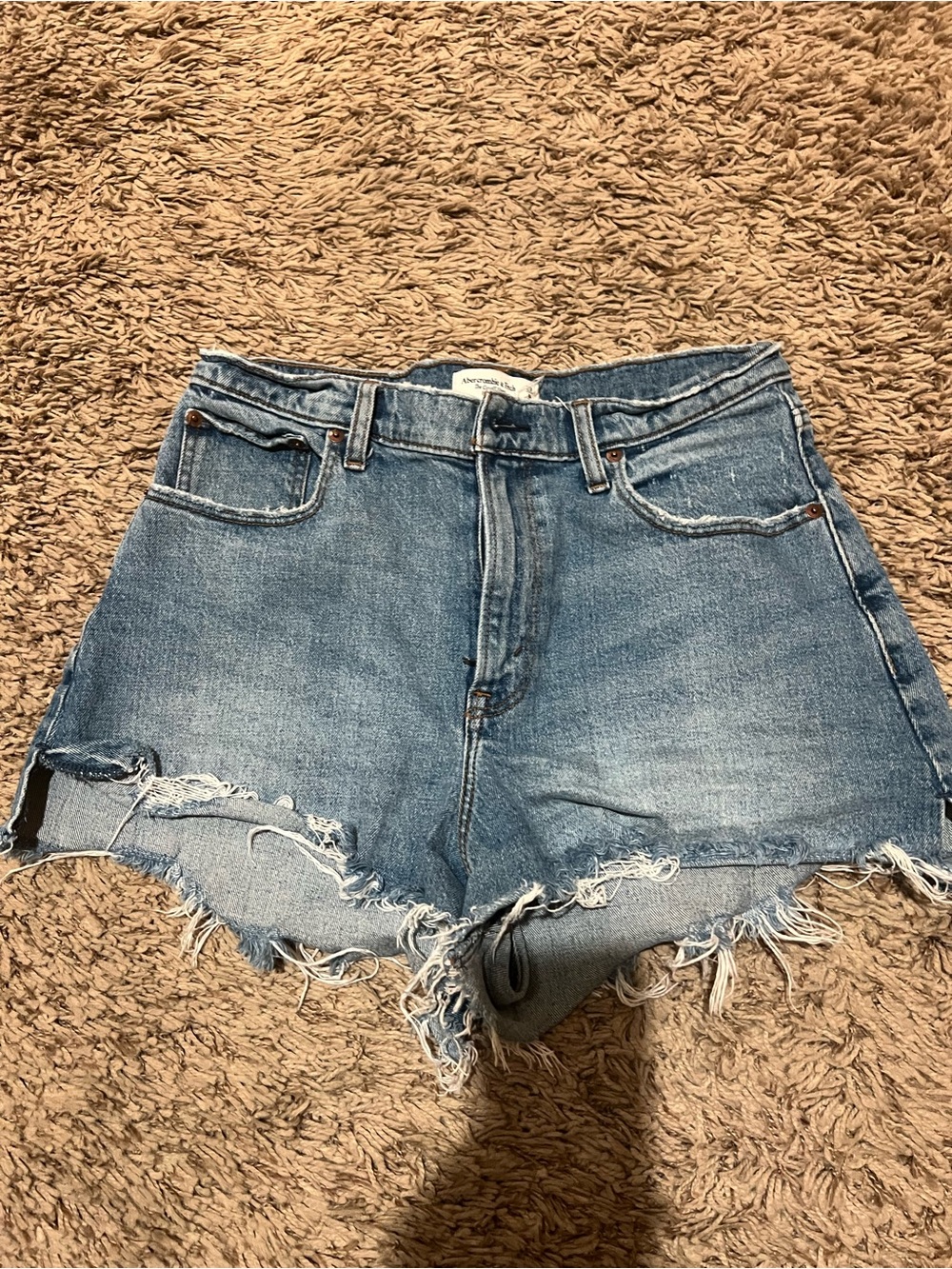 Abercrombie & Fitch Light Blue Distressed Denim Cutoff Shorts